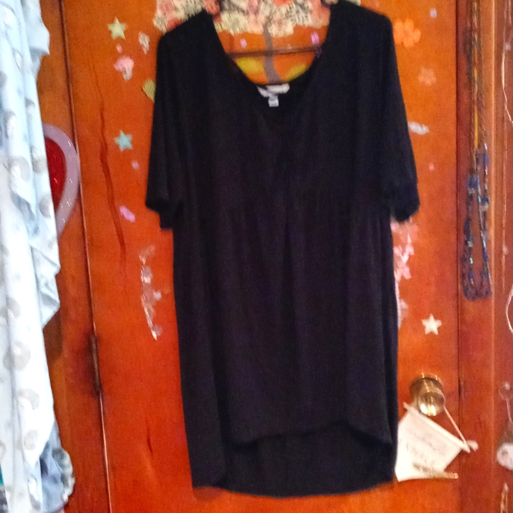 Boutique black shirt dress with criss cross front size 2x